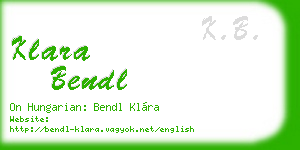 klara bendl business card