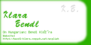 klara bendl business card